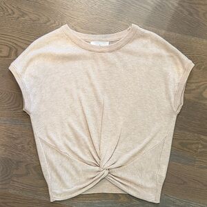 Women's Beige Knotted Sleeveless Sweater